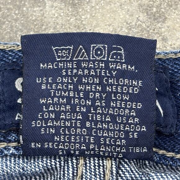 Y2K SQZ Jeans Kids Girls Sz 7 Pockets Blue Cotton Flare 90s Classic Cotton - Picture 11 of 14